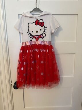 Hello Kitty White & Red Hooded Tulle Dress